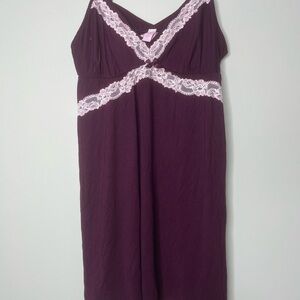 Purple/Pink and Black/White Lace Chemise with Spaghetti Straps